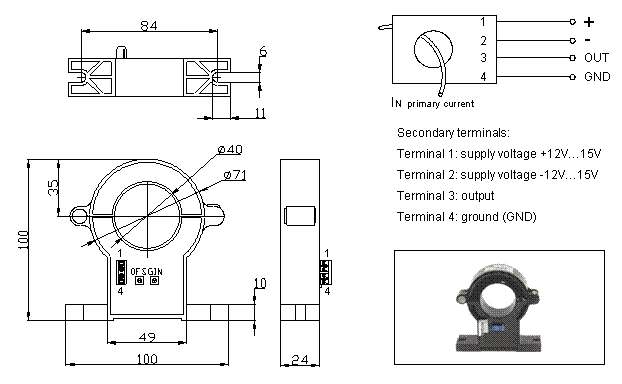 Open-loop Hall current sensor CHK-100R, 200R, 400R, 600R, 800R